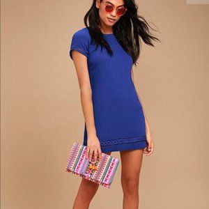 Lulus Perfect Time Royal Blue Shift Dress S